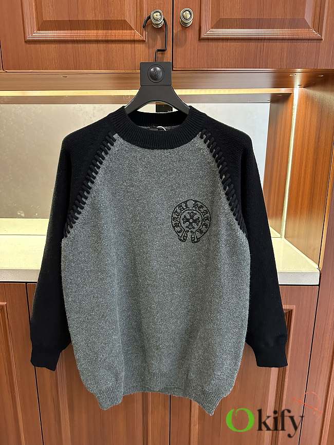 Okify Chrome Hearts Black And Grey Gray Sweater M-2XL - 1