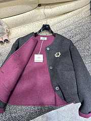 Okify Hermes Double Side Black Pink Cashmere Jacket SML - 2