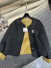 Okify Hermes Double Side Black Yellow Cashmere Jacket SML - 4