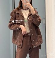 Okify MiuMiu Set Brown Denim Jacket And Jeans SML  - 1