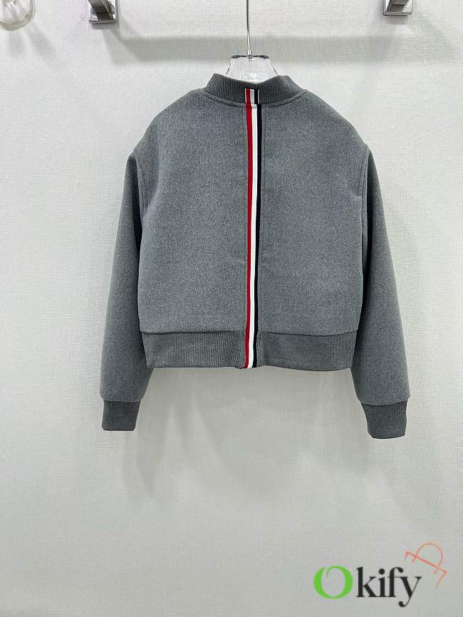 Okify Thom Browne Grey Gray Basketball Jacket SML  - 1