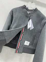 Okify Thom Browne Grey Gray Basketball Jacket SML  - 4