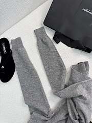 Okify YSL V collar light grey gray sweater SML - 4