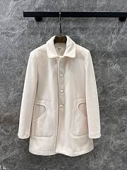 Okify Celine White Wool Coat SML - 1