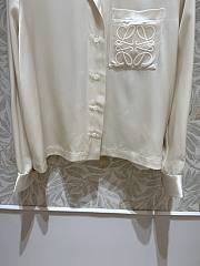 Okify Loewe White Silk Shirt SML - 4