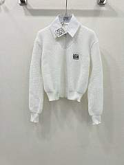 Okify Loewe white shirt collar detachable V-neck sweater SML  - 1