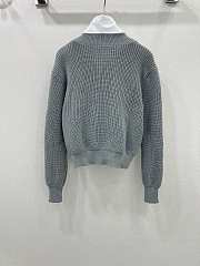 Okify Loewe white shirt collar detachable grey gray V-neck sweater SML  - 2