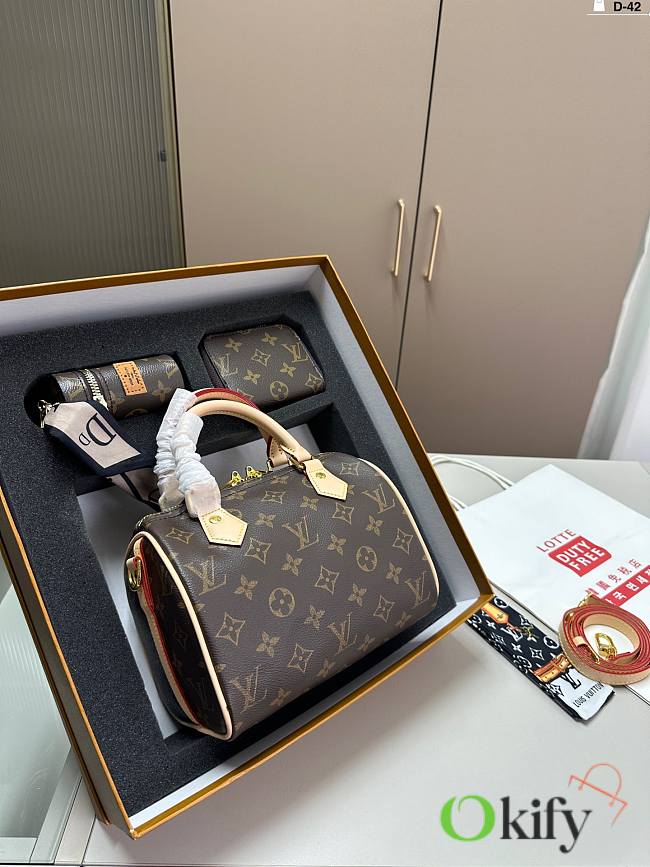 Okify Louis Vuitton Set Bag + Card Holder + Coin Purse 20x13x15cm - 1