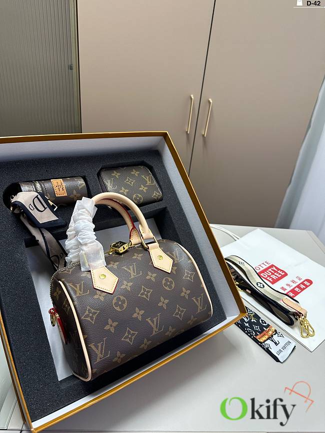 Okify Louis Vuitton Set Bag + Card Holder + Coin Purse 20x12x14cm  - 1