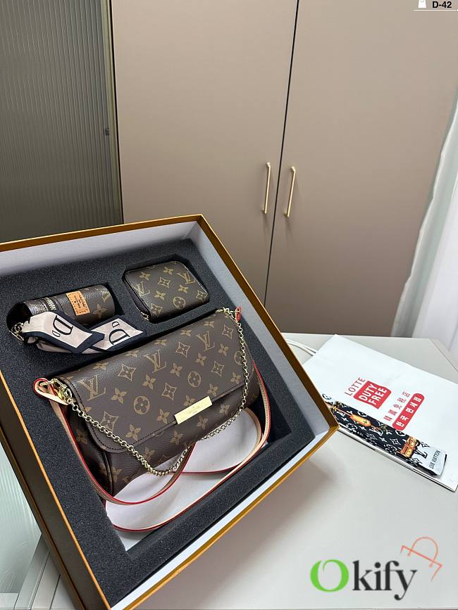 Okify Louis Vuitton Set Bag + Card Holder + Coin Purse 23x5x13cm - 1