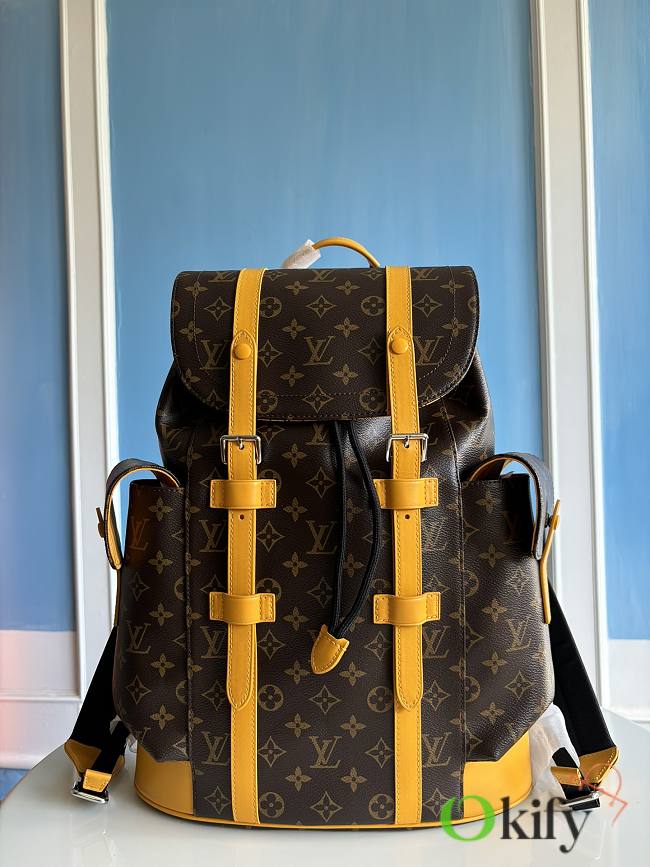 Okify Louis Vuitton Christopher MM Yellow Backpack 41x47x13cm M13202 - 1