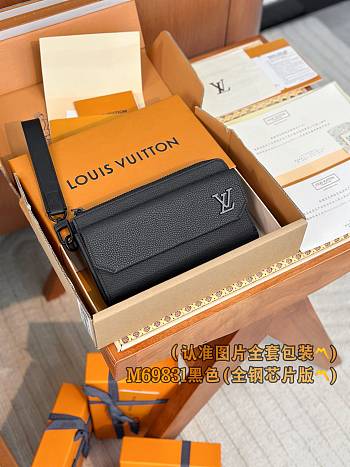 Okify Louis Vuitton Aerogram Zippy Black Long Wallet 20x11x2.5cm M69831