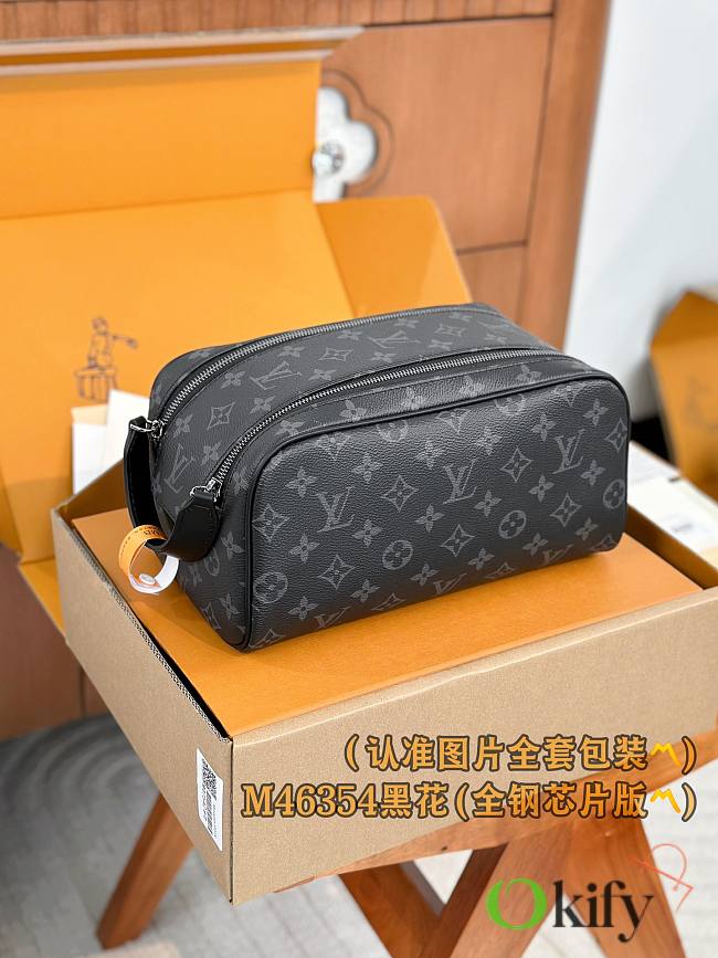 Okify Louis Vuitton Dopp Kit Black Bag 28 x 15 x 16.5 cm M46354 - 1