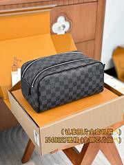 Okify Louis Vuitton Dopp Kit Toilet Pouch Black Bag 28 x 15 x 16.5 cm N40127 - 1