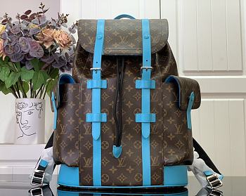 Okify Louis Vuitton Christopher MM Blue Backpack 44 x 12.5 x 38 cm M12729