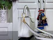 Okify Louis Vuitton Mini Capucines crocodile pattern and floral white bag 21x14x8cm - 5