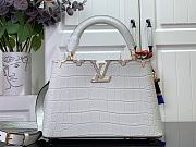 Okify Louis Vuitton Small Capucines crocodile pattern and floral white bag 27x18x9cm  - 1