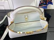 Okify Louis Vuitton Small Capucines crocodile pattern and floral white bag 27x18x9cm  - 3