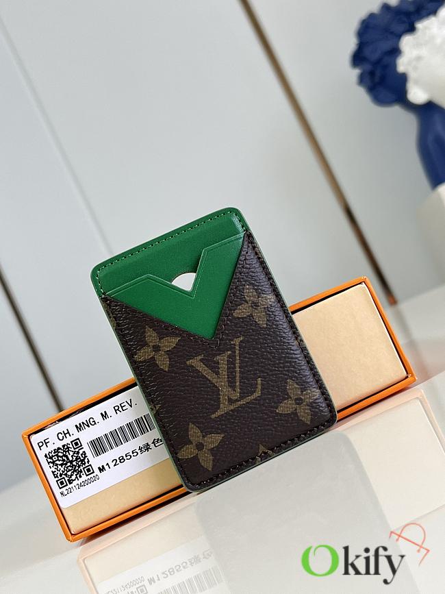 Okify Louis Vuitton Porte Cartes Magnet Card Holder in Green 6.5 x 9.5 x 0.5 cm M12855 - 1