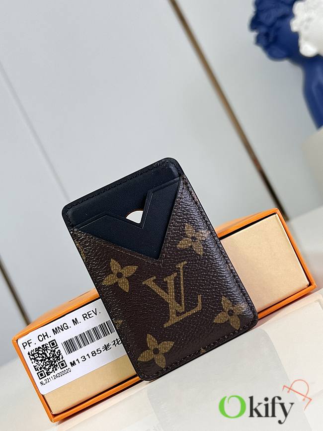 Okify Louis Vuitton Porte Cartes Magnet Card Holder in Monogram Macassar 6.5 x 9.5 x 0.5 cm M13185 - 1