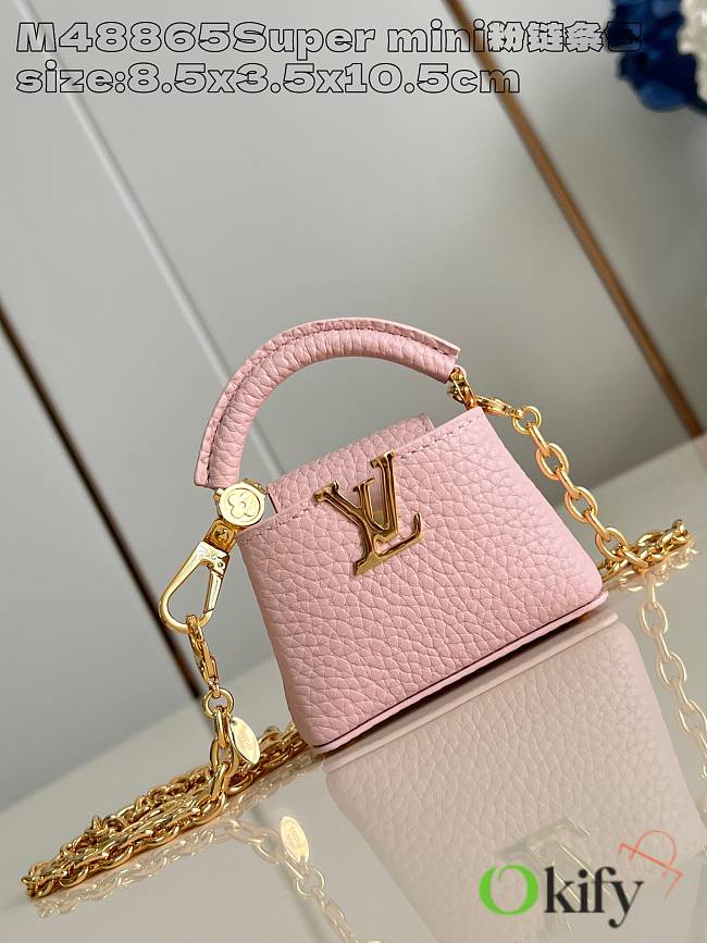 Okify Louis Vuitton Micro Bag Capucines bag in pink 8.5x3.5x10.5cm M48865  - 1