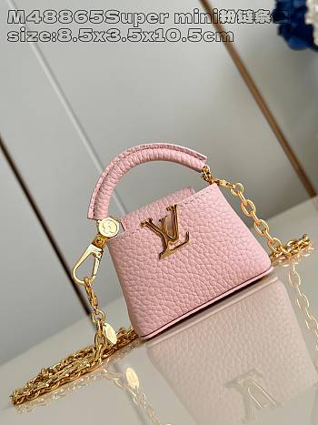 Okify Louis Vuitton Micro Bag Capucines bag in pink 8.5x3.5x10.5cm M48865 