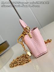 Okify Louis Vuitton Micro Bag Capucines bag in pink 8.5x3.5x10.5cm M48865  - 5