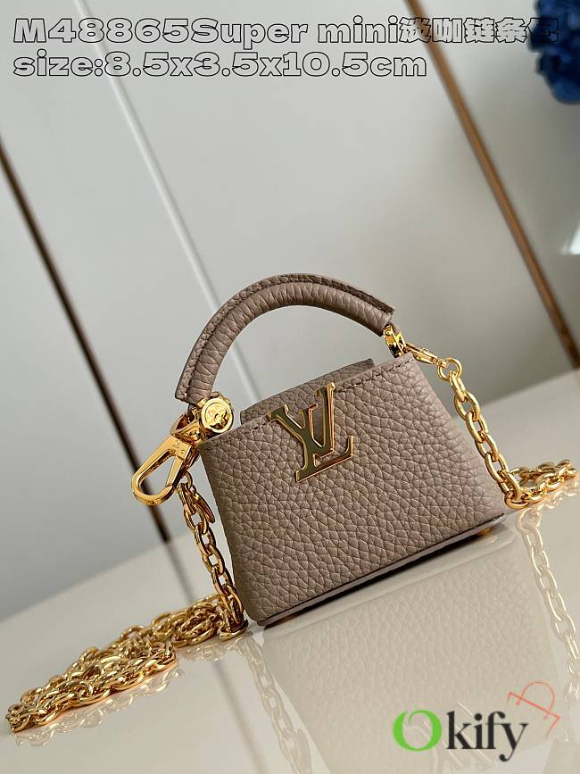 Okify Louis Vuitton Micro Bag Capucines bag in ciment 8.5x3.5x10.5cm M48865  - 1