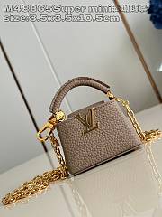 Okify Louis Vuitton Micro Bag Capucines bag in ciment 8.5x3.5x10.5cm M48865  - 1