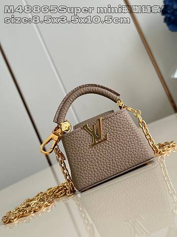 Okify Louis Vuitton Micro Bag Capucines bag in ciment 8.5x3.5x10.5cm M48865 