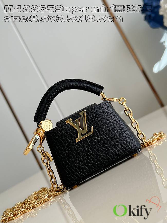 Okify Louis Vuitton Micro Bag Capucines bag in black 8.5x3.5x10.5cm M48865  - 1