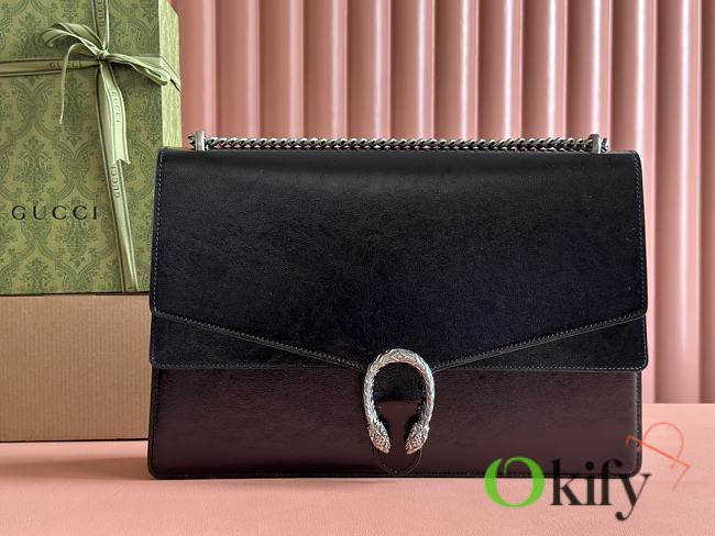 Okify Gucci Dionysus Black Large Shoulder Bag With black patent leather 42x28x12cm - 1