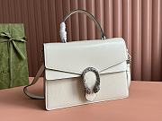 Okify Gucci Dionysus White Medium Top Handle Bag With black patent leather 29x20x10.5cm - 1