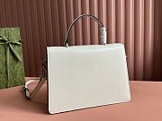 Okify Gucci Dionysus White Medium Top Handle Bag With black patent leather 29x20x10.5cm - 4