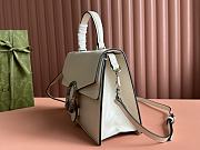 Okify Gucci Dionysus White Medium Top Handle Bag With black patent leather 29x20x10.5cm - 3