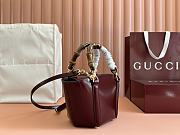 Okify Gucci Mini bamboo top handle tote bag in red 16x27x14x11.5cm - 4