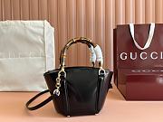 Okify Gucci Mini bamboo top handle tote bag in black 16x27x14x11.5cm - 1