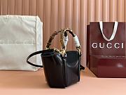 Okify Gucci Mini bamboo top handle tote bag in black 16x27x14x11.5cm - 3