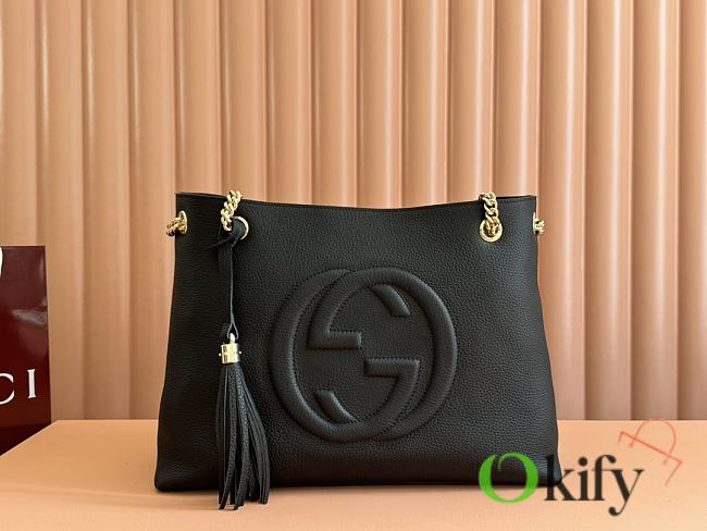 Okify Gucci Soho Black Leather Bag 38x27x14cm - 1