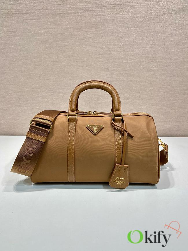 Okify Prada Re-Edition 1978 Re-Nylon and Saffiano Bag in brown 17x16x31cm - 1