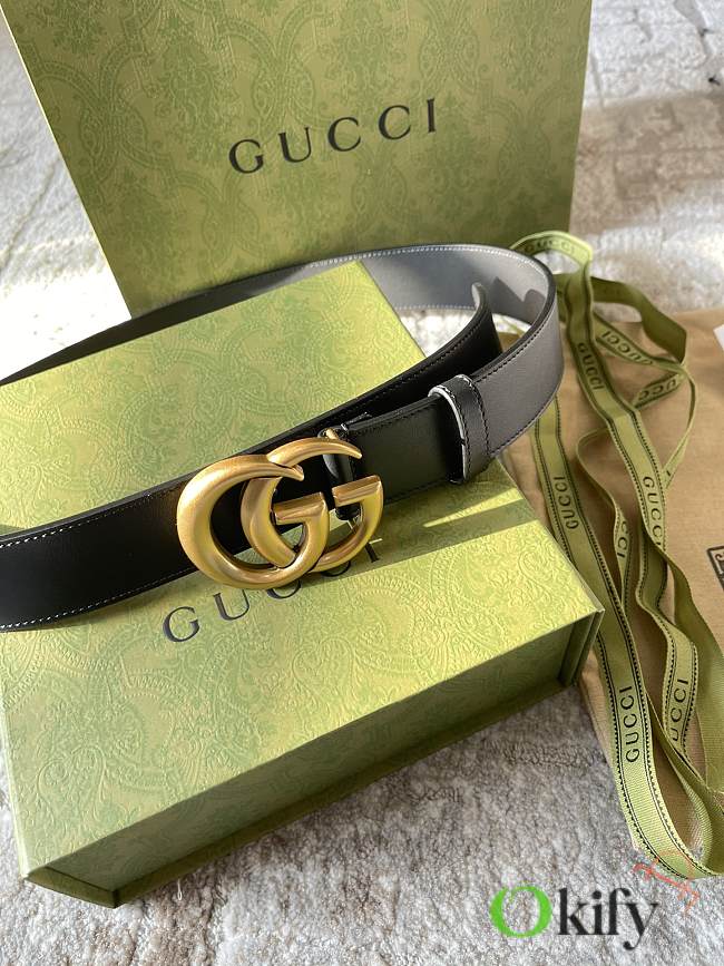 Okify Gucci Classic Double G Belt in black 40mm - 1