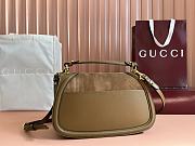 Okify Gucci Blondie medium shoulder bag in light brown suede 32x17x10cm  - 5