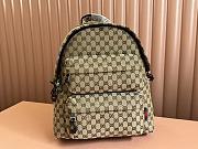 Okify Gucci medium backpack in beige and ebony GG canvas for men 40x36.5x23cm - 1