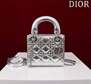 Okify Dior Lady three-grid in silver with blue inner 17x15x7cm - 1