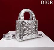 Okify Dior Lady three-grid in silver with blue inner 17x15x7cm - 2