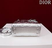 Okify Dior Lady three-grid in silver with blue inner 17x15x7cm - 4