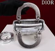 Okify Dior Lady three-grid in silver with blue inner 17x15x7cm - 3