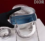 Okify Dior Lady three-grid in silver with blue inner 17x15x7cm - 5