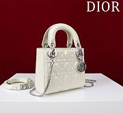 Okify Dior Lady three-grid in white with silver hardware 17x15x7cm - 2