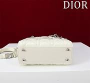 Okify Dior Lady three-grid in white with silver hardware 17x15x7cm - 4